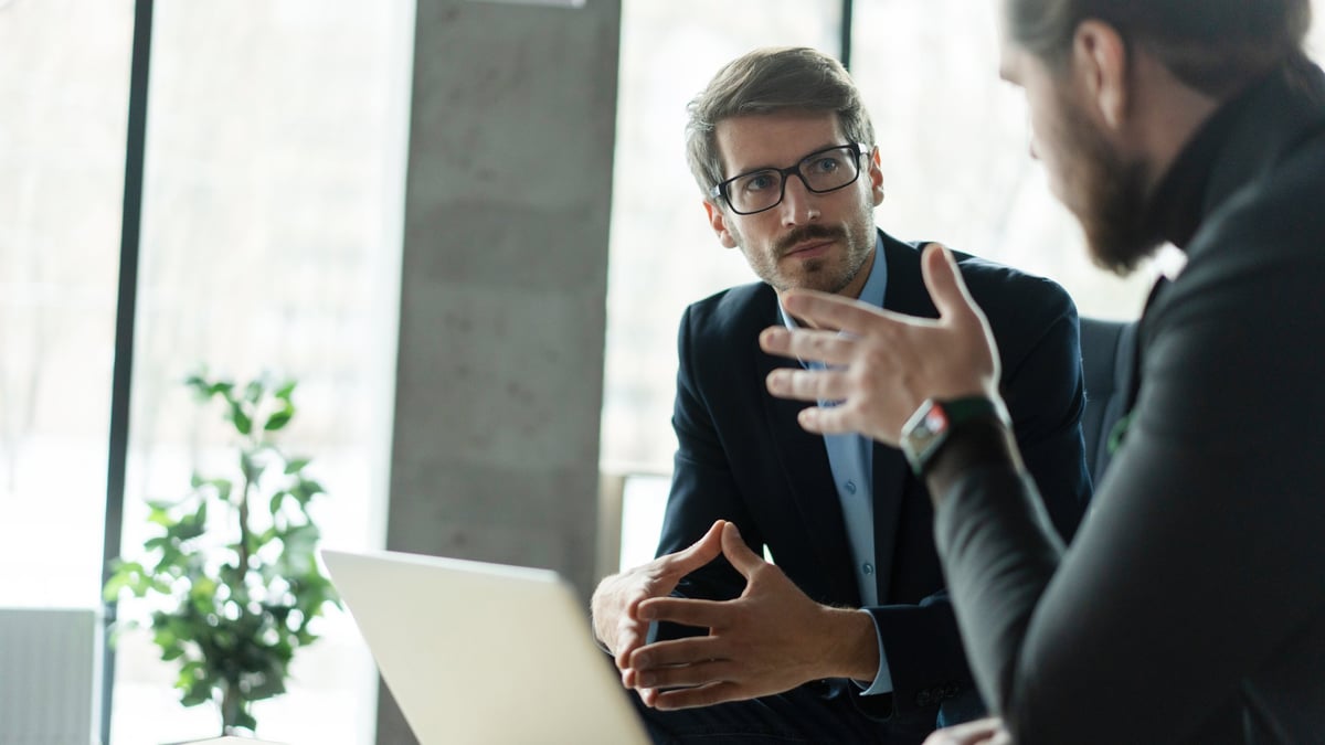 Business leaders collaborating in a modern office